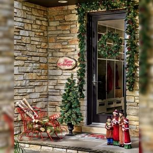 NWT RUSTIC CHRISTMAS LONG DOOR GARLAND 9FT 108"